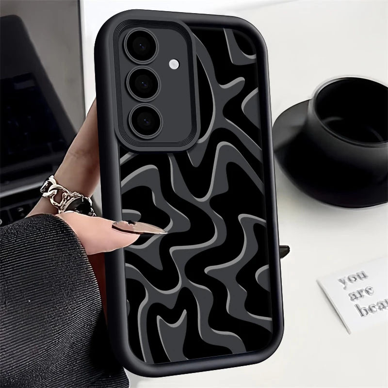 Striped Pattern Phone Case For Samsung Galaxy A17 A56 A16 A36 A55 A54 A15 A25 A35 5G S25 Edge S24 S23 S22 Ultra S24 FE TPU Cover
