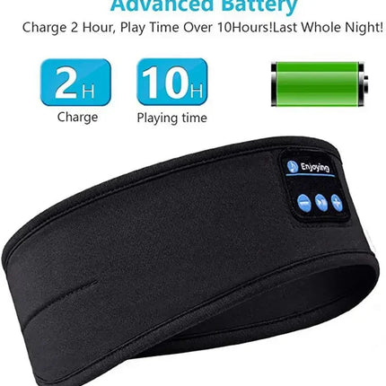 Bluetooth Sleeping Headphones Sports Headband Thin Soft Elastic Comfortable Wireless Music Earphones Eye Mask for Side Sleeper
