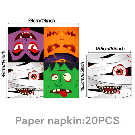 Halloween Ghost Party Decoration Disposable Tableware Balloon Banner Ceiling Door Hanging for Happy Hunting Halloween Supplies