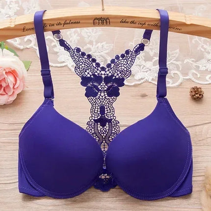 Sexy lace Women's underwear The anterior Y type beauty bra smooth thin girl underwear
