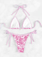 2025 Halter String Triangle Two Piece Bikini Women Swimwear Female Swimsuit Bathers Bathing Swimming Suit Beachwear Summer