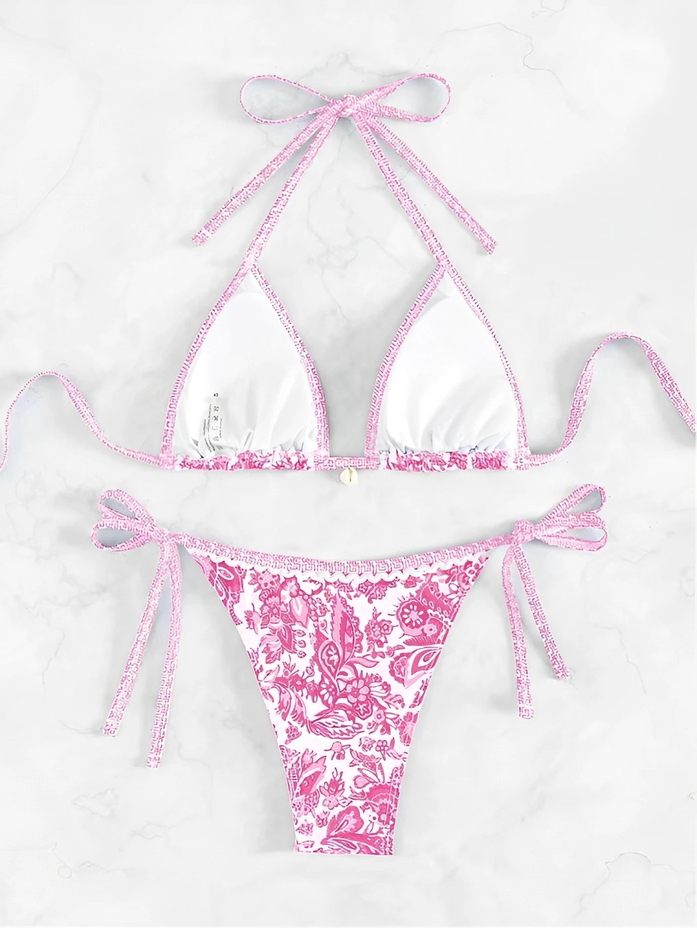 2025 Halter String Triangle Two Piece Bikini Women Swimwear Female Swimsuit Bathers Bathing Swimming Suit Beachwear Summer