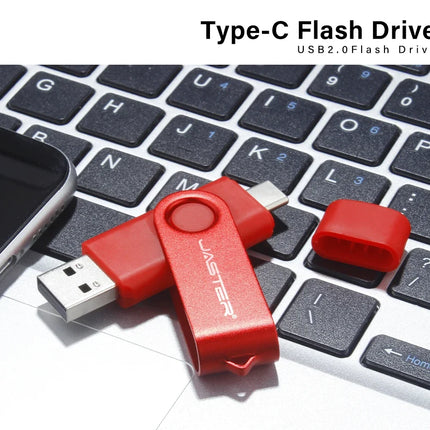 TYPE-C USB Flash Drive 128GB Real Capacity Pen Drive 64GB Free Key Chain Memory Stick Creative Business Gift Red U Disk Blue 32G