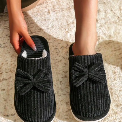 Fashion Women's Bow Slippers Fall/Winter Indoor Bedroom Floor Lightweight and Comfortable&Soft Warm Slippers for Home