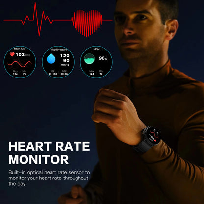 1.52 inch Bluetooth Call Smart Watch Men Sports Fitness Tracker Heart Rate Monitor Music Playback Smartwatch For Android IOS