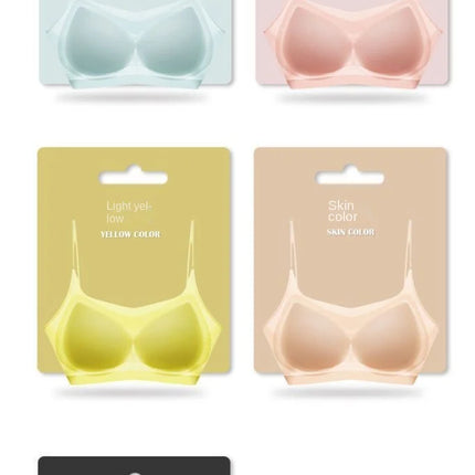 Ultra Thin Ice Silk Seamless Underwear Women Plus Size Sexy Top Soft Breathable Wireless Solid Lingerie Gathered Padded Bra
