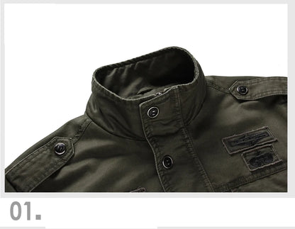 New 2023 Casual Army Military Jacket Men Plus Size M-6XL Jaqueta masculina Air force one Spring & Autumn Cargo Mens Jackets Coat