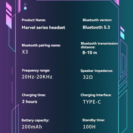 Disney Headphones Foldable HIFI Sound Bluetooth Headsets Spider-Man Series Wireless Earphones Bluetooth for Kids Anime Cartoon