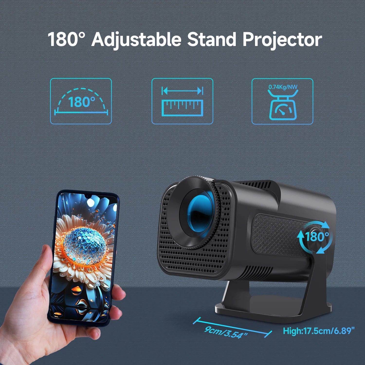 Magcubic HY320 Mini Newly Native 720P Android 11 4K Projector 300ANSI