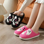 cute Ghost Plush Slipper Women Winter Warm Indoor Non Slip House Shoes Halloween Slippers Home Footwear Soft Cozy Slides fluffy