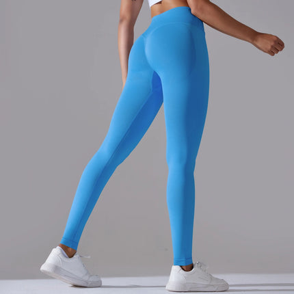 Crossover Waist Women Yoga Leggings Hips Lifting Gym Leggings Seamless Sport Pants High Waist Fitness Leggings Workout Running