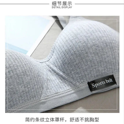 Cotton Underwear Women AB Cup Bra Wireless Gathered Comfort V Brassiere Push Up Lingerie Bralette For Women Seamleass Bras