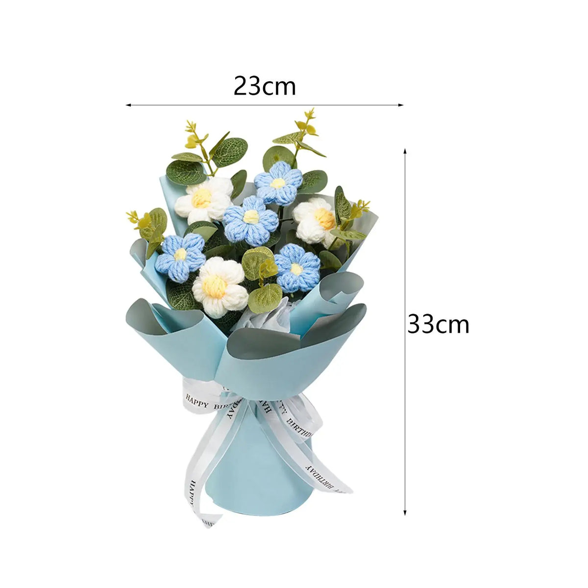 Crochet Flower Bouquet Mother's Day Decoration Spring Knitted Flowers for Girl Friend Valentine's Day Party Desktop Festival