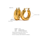 Yhpup High Quality Stainless Steel Round Geometric Chunky Hoops Earrings for Women Charm Metal Simple Fashion Jewelry Waterproof