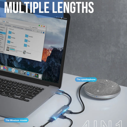 Lemorele 120cm 4Ports USB HUB OTG USB A 3.0 Adapter Multi Splitter Adapter Laptop Accessories For Xiaomi Lenovo Macbook Pro