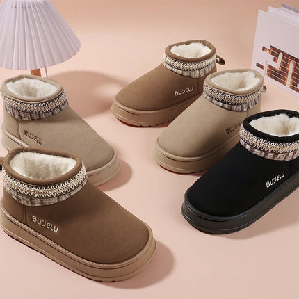 Winter Solid Color Fashion Cotton Women Slippers Warm Indoor House Cover Heel Non Slip Ourdoor Garden Letter Lightweight Shoes