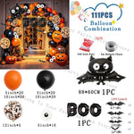 Halloween Pumpkin Balloons Garland Arch Kit Orange Black Balloon 3D Bat Sticker Eye Globos Birthday Party Halloween Decorations