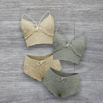 Sexy Lingerie For Women Plus Size Corset Lace Floral Bralette Bra Two Piece Underwear Women's lingerie нижнее бельё женское