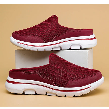 2024 Summer new breathable mesh shoes outdoor non-slip walking shoes comfortable sandals men half slippers casual loafers 35-48