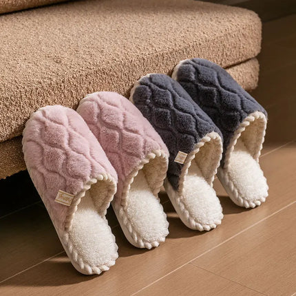 Cotton Slippers for Women Suitable for Spring Autumn Living Indoor Anti Slip Home Warm Home Couple Winter Furry Men Slippers