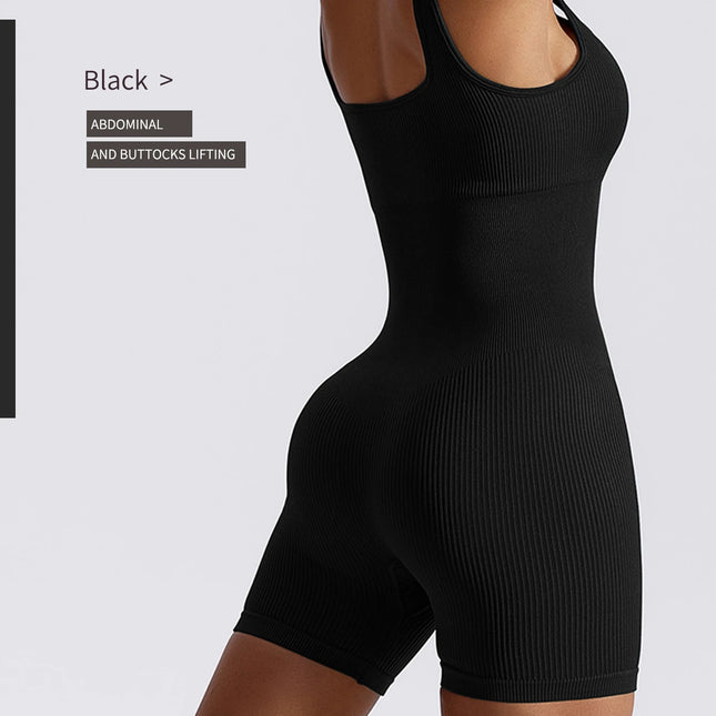 High Elastic Integrated Tight Fitting Jumpsuit Aerial Beauty Back Yoga Suit Seamless Jumpsuit for Women