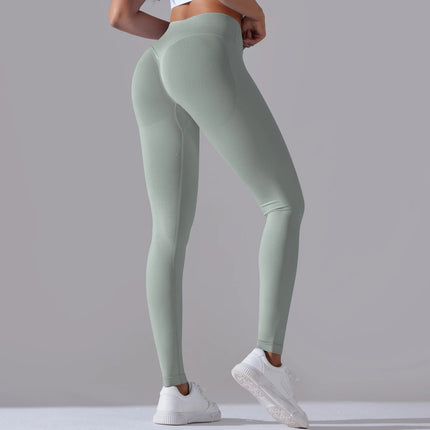 Crossover Waist Women Yoga Leggings Hips Lifting Gym Leggings Seamless Sport Pants High Waist Fitness Leggings Workout Running