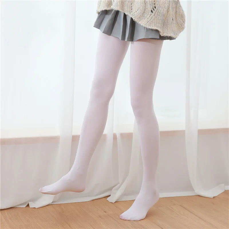Fall Winter Adult Pantyhose Milk White Silk Socks for Girls Lolita Velvet Thin Bottom Jumpsuit Socks Women