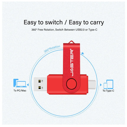 TYPE-C USB Flash Drive 128GB Real Capacity Pen Drive 64GB Free Key Chain Memory Stick Creative Business Gift Red U Disk Blue 32G