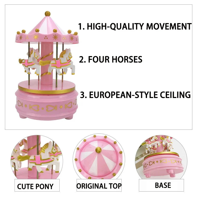 Carousel Music Box, Children's Music Box, Creative Toys, Cake Baking Decoration, Christmas Decoration, Birthday Gift