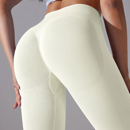 Crossover Waist Women Yoga Leggings Hips Lifting Gym Leggings Seamless Sport Pants High Waist Fitness Leggings Workout Running