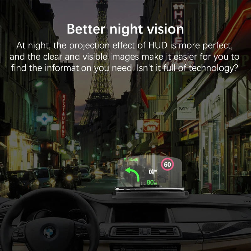 Mobile Phone Holder HUD Car Navigation Projector Head-up Display QI Wireless Charger Car Holder