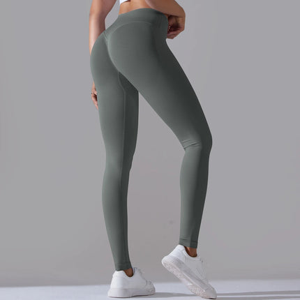 Crossover Waist Women Yoga Leggings Hips Lifting Gym Leggings Seamless Sport Pants High Waist Fitness Leggings Workout Running