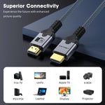 HDMI2.1 Cable Copper Wire Core Cable 8K@60Hz HDR 4K@240/160/144/120/60Hz UHD Ultra High Definition Video Cable 5m for Laptop TV