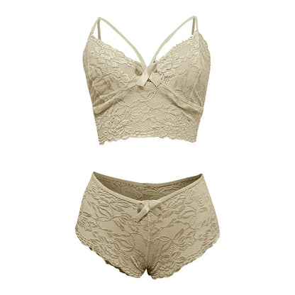 Sexy Lingerie For Women Plus Size Corset Lace Floral Bralette Bra Two Piece Underwear Women's lingerie нижнее бельё женское