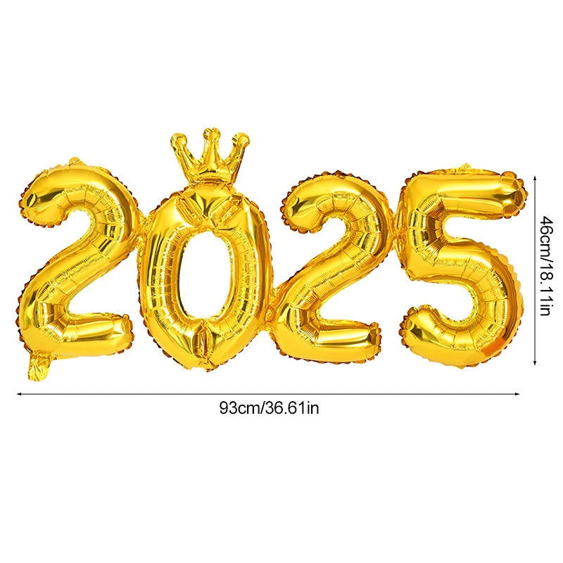 2025 Foil Number Balloons New Year Eve Party Photo Props Decoration Supplies 2024 Xmas Navidad Noel Christmas Home Decor