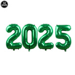 Happy New Year 2025 Balloons Gold Number 2025 Foil Balloons Happy New Year Letters Balloon Banner Gold New Years Eve Party Decor