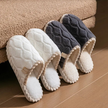 Cotton Slippers for Women Suitable for Spring Autumn Living Indoor Anti Slip Home Warm Home Couple Winter Furry Men Slippers