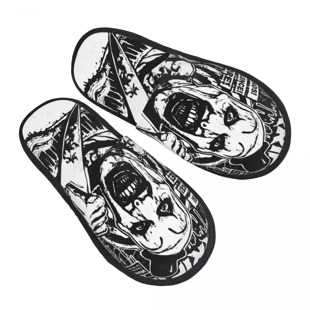 Custom Halloween Movie Terrifier Soft Memory Foam House Slippers Women Horror Clown Comfy Warm Anti-skid Sole Slipper