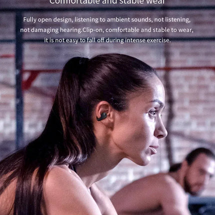 T75 Sport Bone-Conduction Bluetooth 5.3 Earphones HiFi Sound Wireless Headphones Earclip Waterproof Open Ear Headset Earring