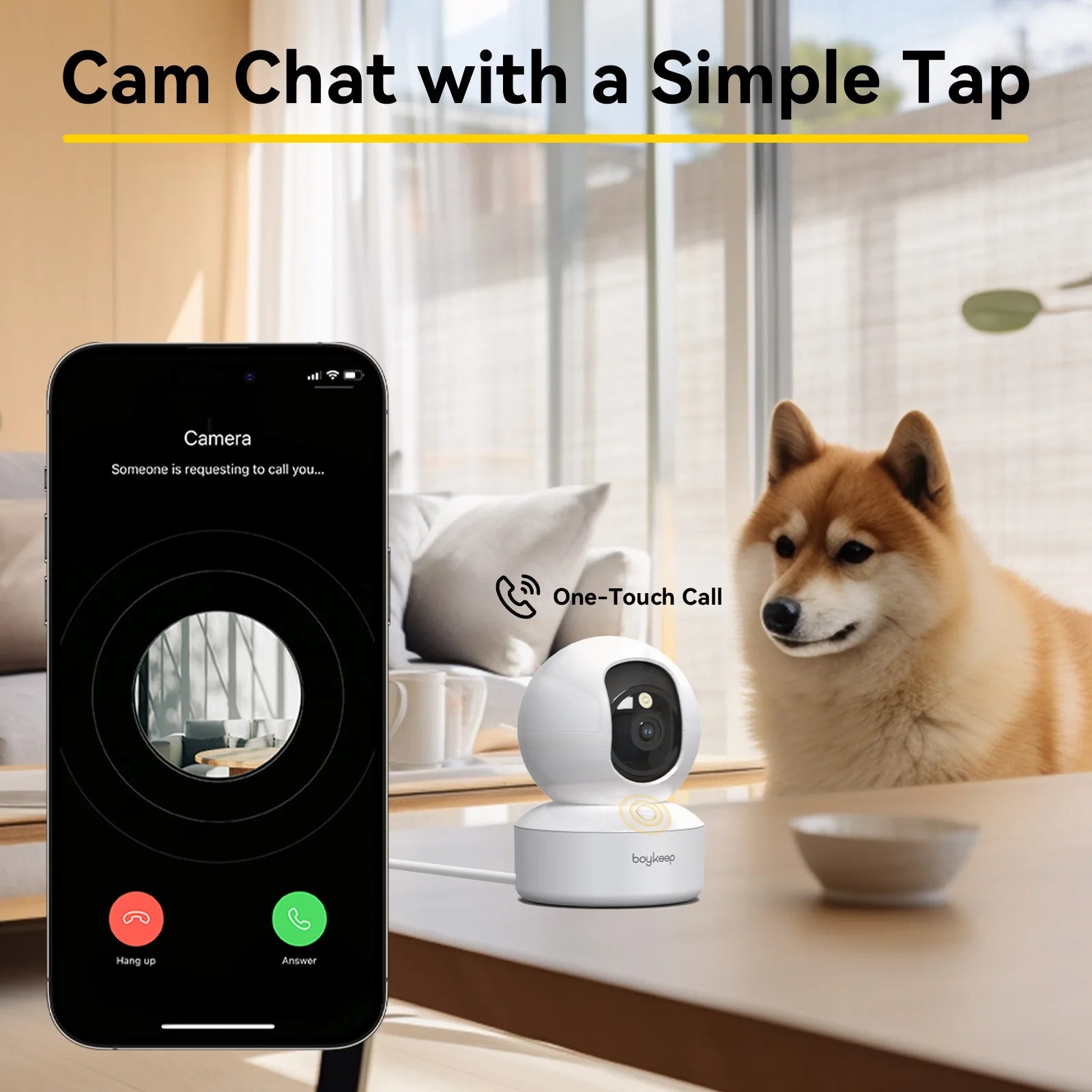 BoyKeep Smart Camera 2K Security Protection Wifi Surveillance 5G/2.4GHz Indoor Baby Night Vision 360° Pan & Tilt 2-Way Audio K30
