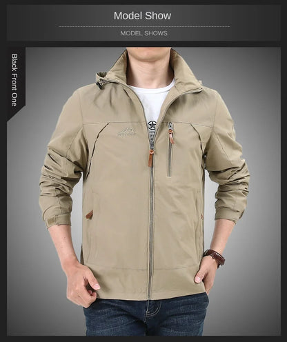 Gorpcore Jacket Men's Military Tactical Hunting Jacket Men's Autumn Casual Waterproof Windbreaker Men's Coat Pocket Work Clothes