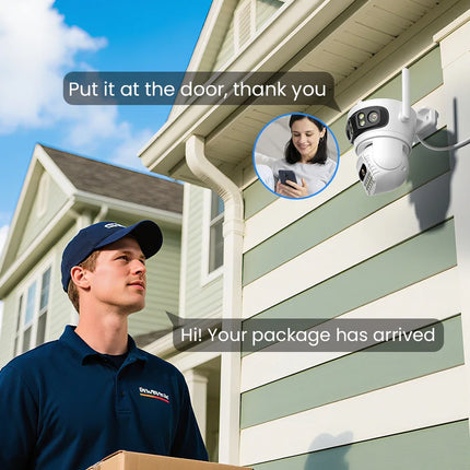 BESDER 6K 12MP HD Three Screen WIFI IP Camera Outdoor Three Lens Ai Human Detection Waterproof CCTV Video Security Camera iCsee