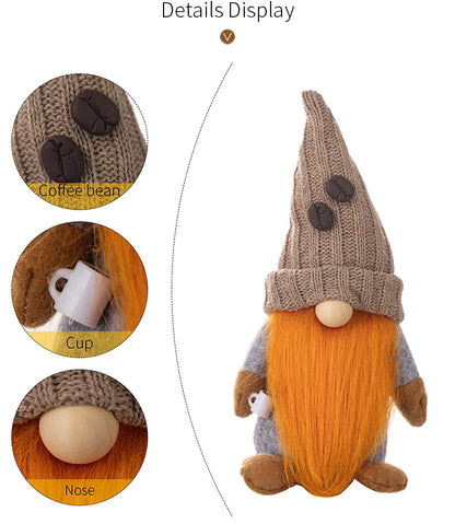 4 Styles Coffee Gnome Dolls Coffee Gnomes Plush Nordic Doll Bar Home Decoration Knitted Faceless Doll Elf Dwarf Plush Figurine