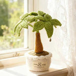 Handmade Crochet Money Tree Potted Stuffed Plants Finished Woven Bouquet Home Desktop Decor Christmas Graduation Gifts