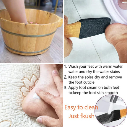 1PCS Professional Pedicure Rasp Tool for Dead Skin Crack Heels Beech Wood Foot File Rasp Callus Remover Foot Scrubber