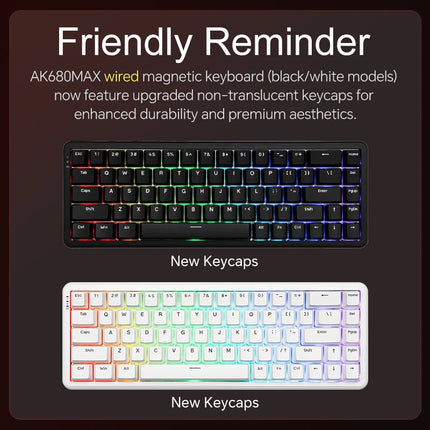 AJAZZ AK680 MAX Magnetic Switch Mechanical Keyboard 60% Rapid Trigger 0.01mm 8K/1K Return 68 keys Wired/Wireless Gaming Keybaord