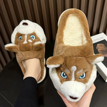 Winter Men Warm Slippers Lightness Leisure Couples Non-slip Indoor Home Shoes Flats Indoor Plush Casual Shoes Halloween Light
