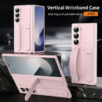 Luxury Wristband Invisible Bracket Case for Samsung Galaxy Z Fold 6 5 4 3 7 fold6 Hand Wrist Strap Folding Stand Silicone Cover