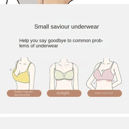Flat Chest Solution Bra for Women Thickened Push Up Cups No Steel Ring Seamless Invisible Lift Small Chest Enhancement B C Cup
