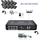 AZISHN H.265+ 8CH 5MP AHD DVR Kit CCTV System Motion Detection HD Outdoor IP66 Bullet Camera XMEye APP P2P Surveillance Set